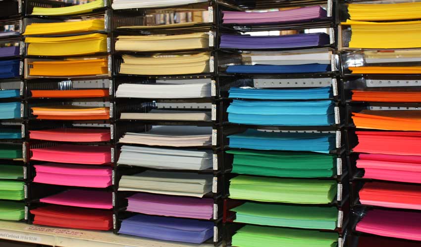 Salmon Arm Stationery paper selection